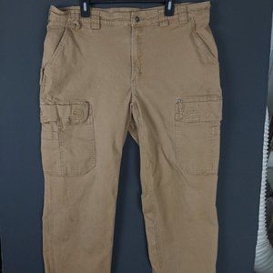 Duluth Trading Co Pants Men 42x34 Tan Flex Fire Hose Outdoor Work Durable Cargo